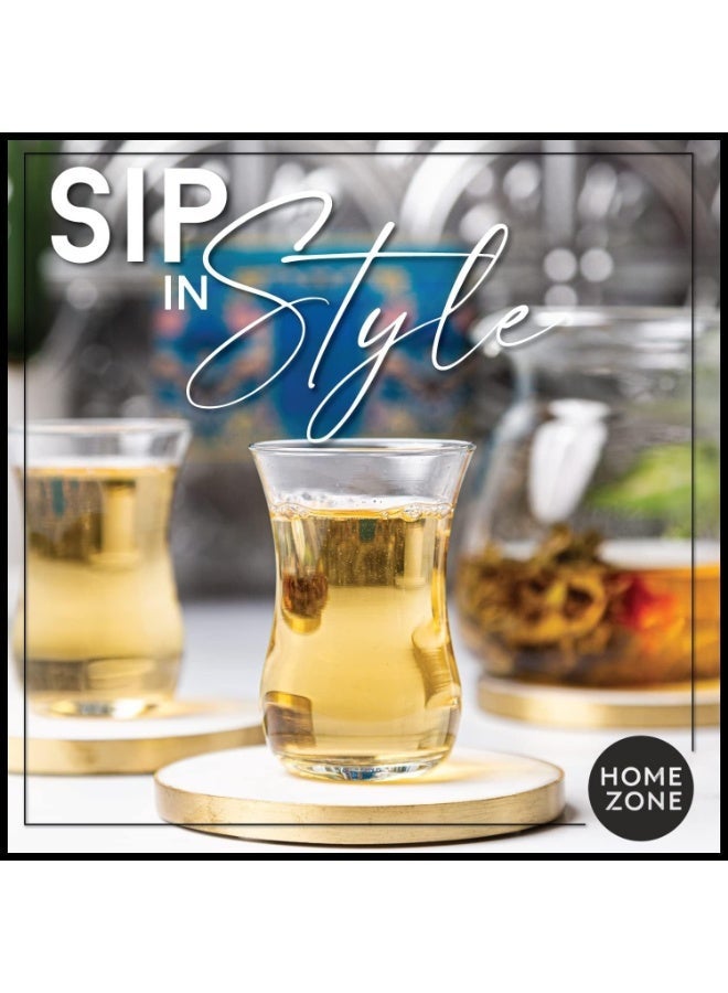 HOME ZONE Turkish Tea Glasses, Set of 4 Authentic Turkish Tea Cups, (4oz/120ml) - Image 5